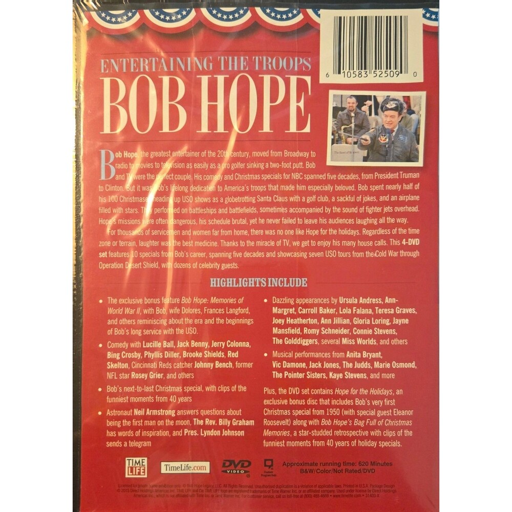 Bob Hope: Entertaining the Troops DVD 2015 4-Disc Collector's Edition Time Life - Picture 2 of 2